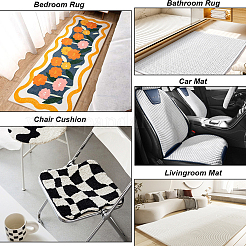 Нетканые противоскользящие ткани из полиэстера с рисунком цветка сливы DIY-WH0453-90B