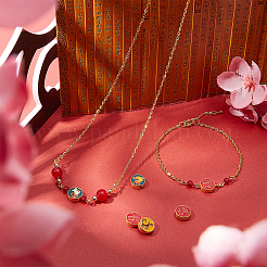 Золотые бусины сплава оцинкованные эмаль ENAM-PH0001-53G