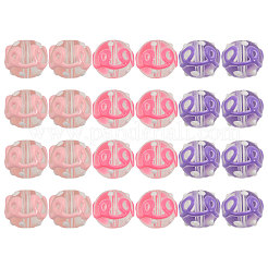 24 шт. 3-х цветные прозрачные стеклянные круглые бусины GLAA-CA0001-55