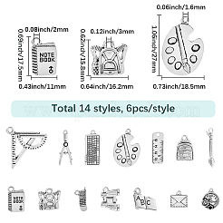 56шт 14 стиля подвески из сплава в тибетском стиле&nbsp;TIBE-SC0002-49-RS