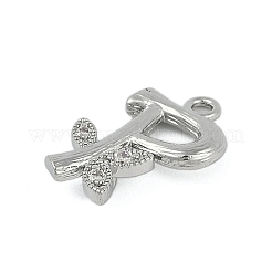 Латунные хрустальные стразы буквы звенья соединительные подвески KK-S395-06P-P