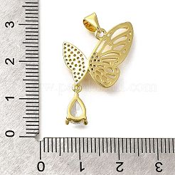 Латунные микропаве прозрачные подвески с фианитом&nbsp;KK-M297-01G