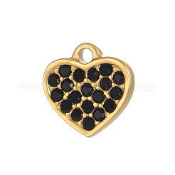 Colgantes de acero inoxidable 304 con microengaste de circonitas cúbicas negras para el día de San Valentín.&nbsp;STAS-OY017-01
