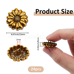 24 шт. пуговицы из сплава в тибетском стиле с 1 отверстиями BUTT-FH0001-022AG