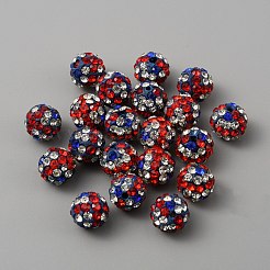 Бусины со стразами CLAY-WH0011-01