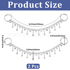 2 cadena decorativa para zapatos con diamantes de imitación de hierro y resina.&nbsp;DIY-CY0002-48