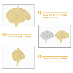 20 шт. подвески из нержавеющей стали 304 двух цветов&nbsp;STAS-DC0014-03
