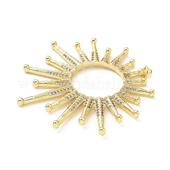 Большие кулоны из латуни с микропейвом и прозрачным фианитом&nbsp;KK-B141-45G-02