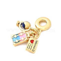 Латунь микропаве прозрачный кубический цирконий европейские подвески с подвесками KK-F904-03A-G