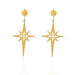 Boucles d'oreilles pendantes à clous en acier inoxydable 304 serties de micro-pavés de zirconiums cubiques&nbsp;WGB439E-01