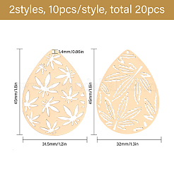 20шт 2 стиля латунные подвески&nbsp;KKC-CA0001-11