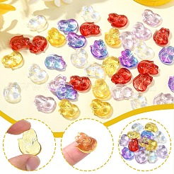 50 шт. 5 цвета прозрачные стеклянные подвески с распылительной росписью&nbsp;GLAA-YW0003-94