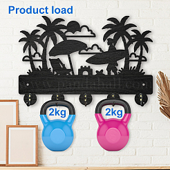 Настенные вешалки из дерева и железа&nbsp;HJEW-WH0055-063