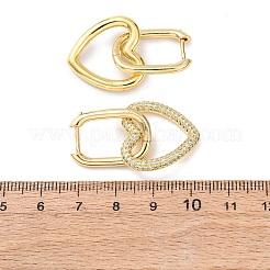 Серьги-кольца из латуни с микро-паве из фианита&nbsp;EJEW-G274-08G-01