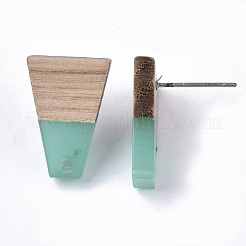 Risultati di orecchini a bottone in resina trasparente e legno di cedro&nbsp;MAK-N032-001A-D01