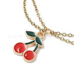 Браслеты с подвесками в форме фруктов и эмали из сплава BJEW-JB09894-01