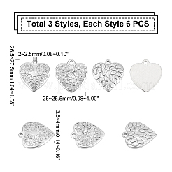 18 шт. 3 подвески из нержавеющей стали 304&nbsp;STAS-UN0025-66