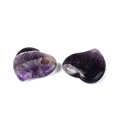 天然の縞模様のアメジストペンダント  ハートチャーム  30~30.5x29~30x8~8.5mm  穴：6~6.5mm&nbsp;G-G602-06G