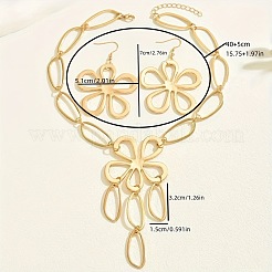 Комплекты из ожерелий и серег с подвесками в виде полых цветов из сплава FS-WG0DA6E-01