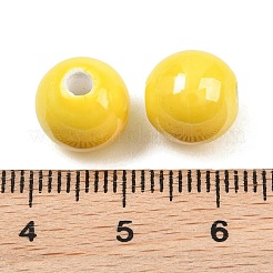 Cuentas redondas de porcelana esmaltada&nbsp;X-PORC-S489-10mm-10