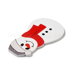 クリスマスレジンビッグペンダント  クリスマスパーティーの装飾用の不透明チャーム  雪だるま  54.5x31.5x2.5mm  穴：1.2mm&nbsp;RESI-K019-09H