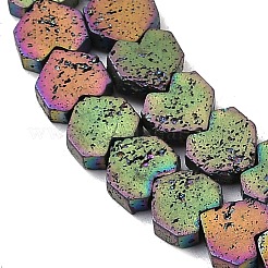 Fili di perle di roccia lavica naturale elettrodeposta&nbsp;G-K388-04A-04
