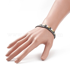 Ensemble de bracelets extensibles perlés rectangle de graine de verre 2pcs 2&nbsp;BJEW-JB09036