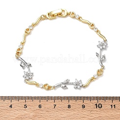 Pulseras de cadena de eslabones de circonita cúbica micropavé de latón para mujer&nbsp;BJEW-C156-04B-05GP