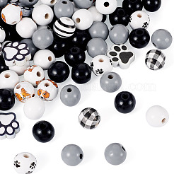 Набивные деревянные европейские бусины&nbsp;WOOD-TA0002-66