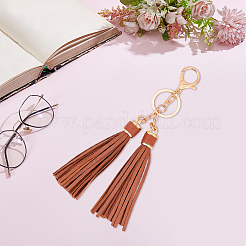 1 porte-clés à pompon en cuir PU&nbsp;KEYC-CL0001-50B