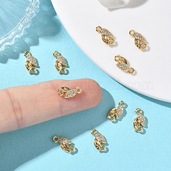 Breloques connecteurs en laiton Shegrace avec micro-pavé de zircone cubique transparente&nbsp;XGRQ3D518-509G