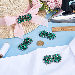 6 Stück Blumen-Glas-Strass-Cabochons&nbsp;DIY-FG0010-18D