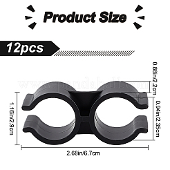 プラスチック二重管クランプ  パイプクランプ接続  シェルフ ポール コネクタ  ブラック  67.5x29x22mm  内径：23.5mm&nbsp;LS-FIND-WH0036-40