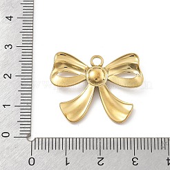 304ステンレススチールラインストーンペンダント  18KGP本金メッキ  蝶結び  22x28x4mm  穴：2mm&nbsp;STAS-D300-01G-06