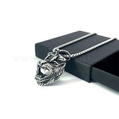 Ожерелья из нержавеющей стали с подвеской в виде черепа и головы волка для мужчин ZK3781