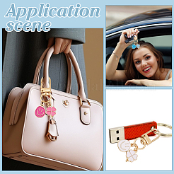 20 шт. 5 стиля подвесных украшений из эмалевого сплава с улыбающимся лицом и клевером&nbsp;HJEW-ME00040