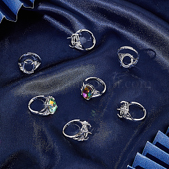 8 шт. латунные регулируемые компоненты кольца-солитера KK-SC0003-95