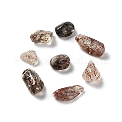 Бусины из натурального черного золота с рутиловой кварцевой крошкой G-M428-02B