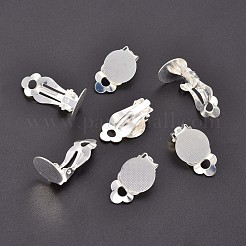 Латунная заготовка-клипса в форме кабошона KK-M019-03S