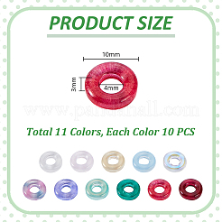 110 шт. Европейские бусины лэмпворк 11-х цветов LAMP-GA0001-19