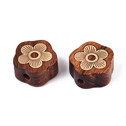 Натуральные сандаловые бусины и латунные бусины WOOD-T032-33F