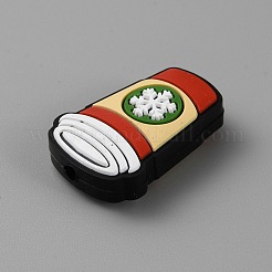 クリスマステーマのシリコンフォーカルビーズ  ホワイト  30x20x8mm  穴：3mm&nbsp;SIL-CJC0010-02H