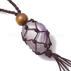 Мешочек с подвесками из необработанных натуральных драгоценных камней самородков&nbsp;HJEW-JM01931-02