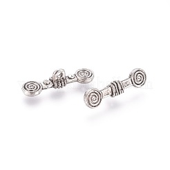 Сплавочные застежка тоггл тибетского стиля&nbsp;TIBE-L003-015AS