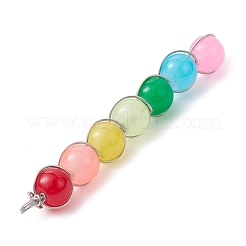 Красочные круглые подвески из искусственного нефритового стекла&nbsp;PALLOY-JF02449-02