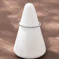 女性用304ステンレススチール指輪  ツイストリング  ステンレス鋼色  1mm  内径：17.8mm&nbsp;RJEW-K301-08B-P