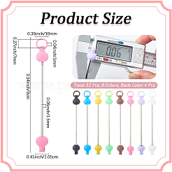 32 шт. 8-х цветный пластиковый брелок для ключей с бусинами для изготовления украшений своими руками&nbsp;AJEW-CP0006-90