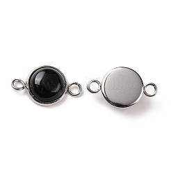 Verbindungsanhänger aus natürlichem schwarzem Achat&nbsp;G-D059-01C-02