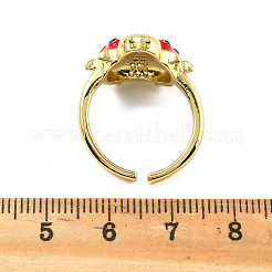 Открытые манжеты из латуни с микропаве и прозрачным фианитом RJEW-R024-01G