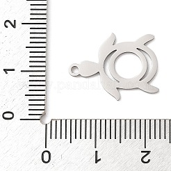 ステンレスペンダント201個  亀のチャーム  レーザー切断  ステンレス鋼色  18x14x1mm  穴：1.4mm&nbsp;STAS-Q341-12P